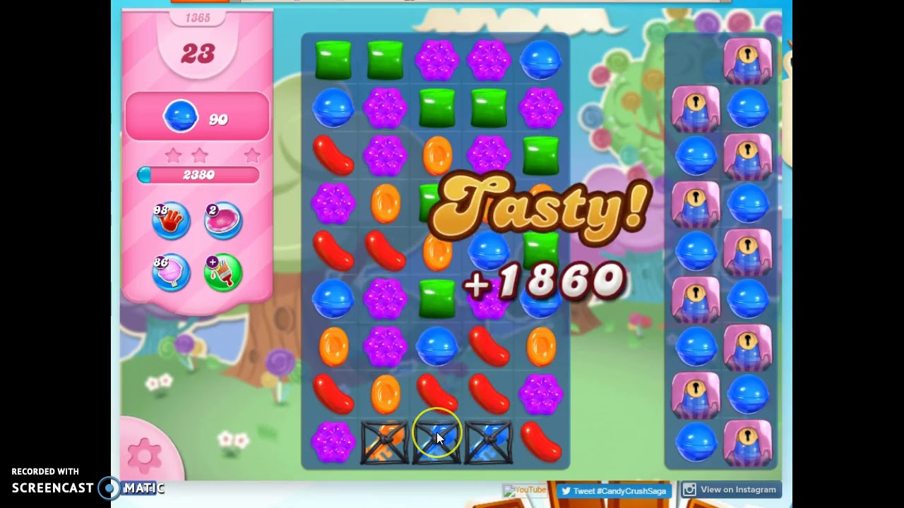 Candy Crush Level 1365 Audio Talkthrough, 2 Star 0