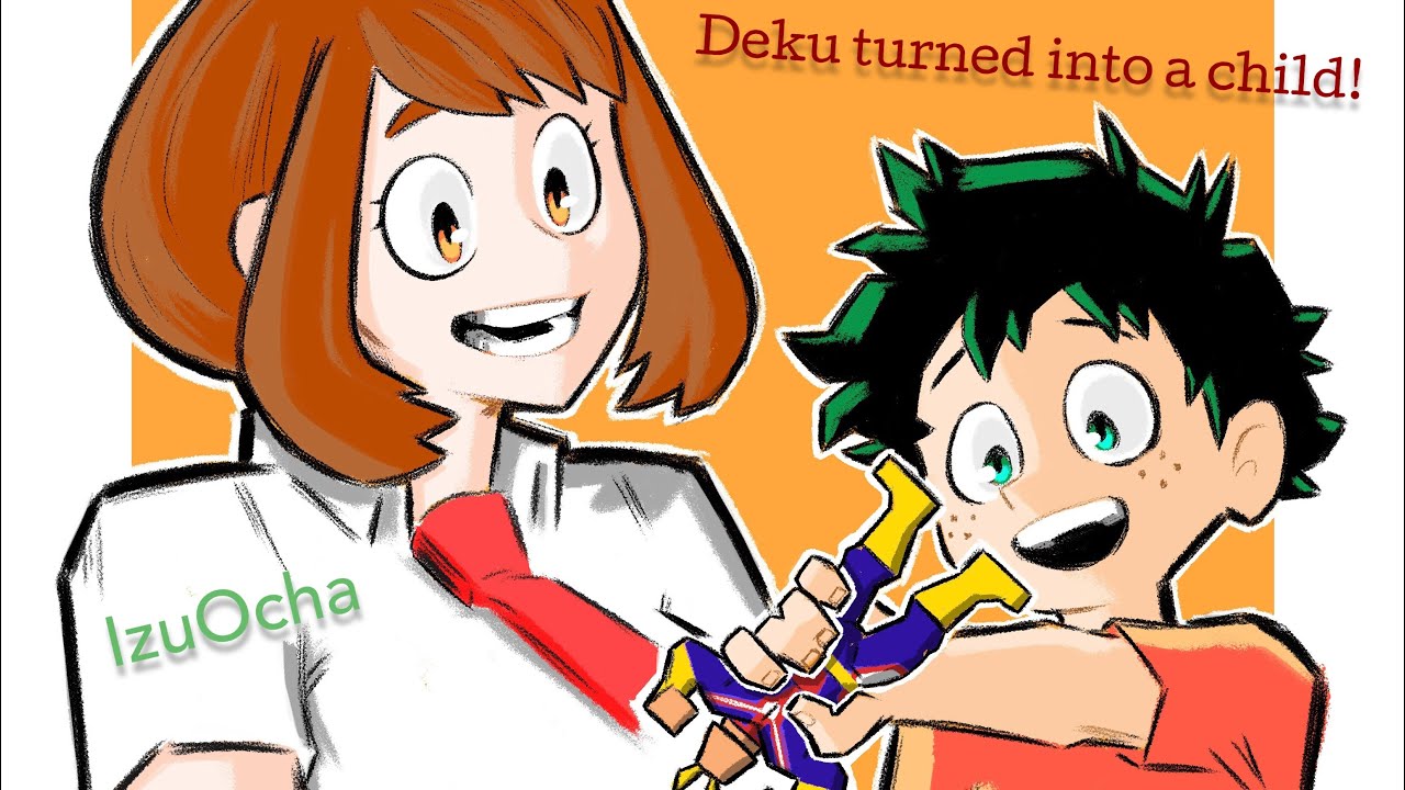 BNHA/MHA Texting Story [One-Shot] - Deku turns into a child for 24 hours [IzuOcha]