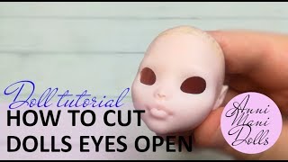 Doll tutorial: Inserted eyes and how to cut them