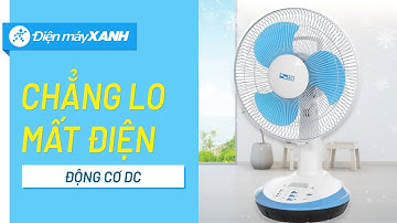 Quạt sạc điện AC: Dùng pin lẫn điện, có cổng USB, đèn LED chiếu sáng (ARF03D123) • Điện máy XANH