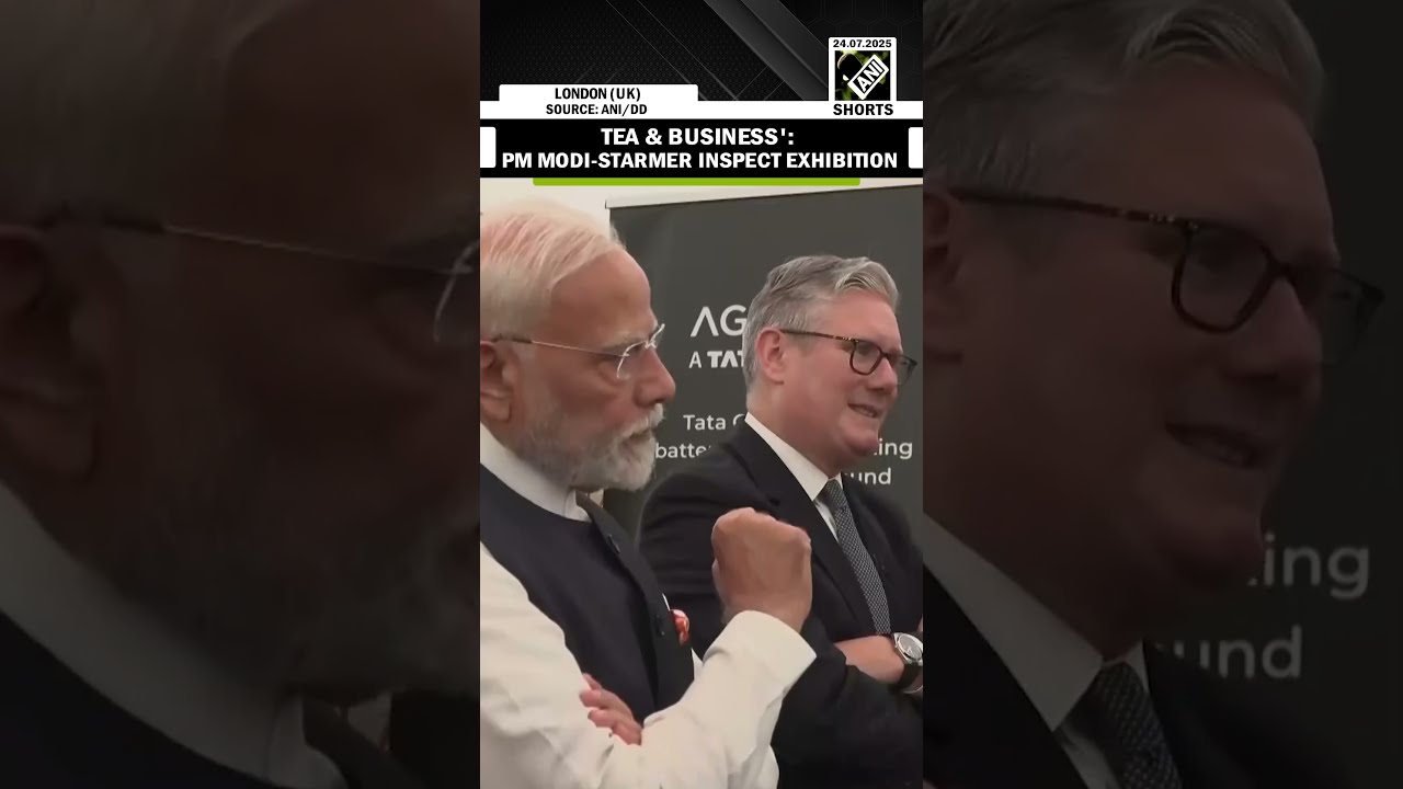 PM Modi UK Keir Starmer Inspect Business Showcase Exhibition Enjoy Special Tea In London