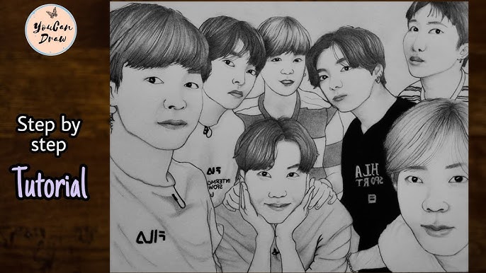 pix Sketch Of Bts Members how to draw bts members step by step