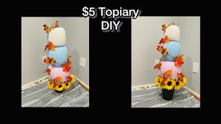 $5 Stackable pumpkin Topiary DIY 💕 🍂
