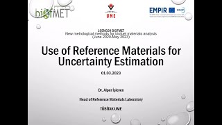 Use of Reference Materials for Uncertainty Estimation, by Alper Işleyen (TUBITAK)
