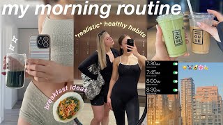 8 AM REALISTIC PRODUCTIVE MORNING ROUTINE | summer makeup routine, healthy breakfast, & working out