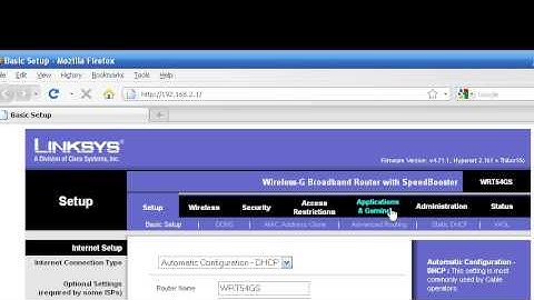 Port Forwarding on WRT54GS / WRT54GL
