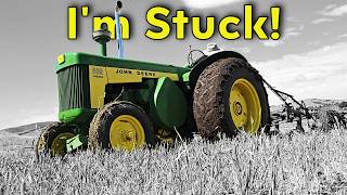 John Deere 830 Plowing Oats