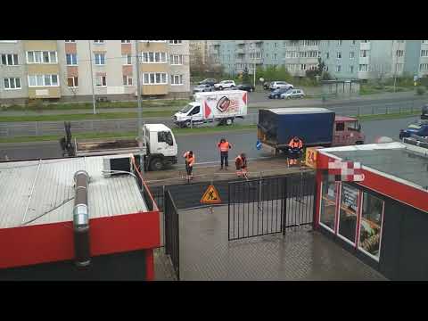 Укладка асфальта в дождь. Как это работает в Калининграде. #2