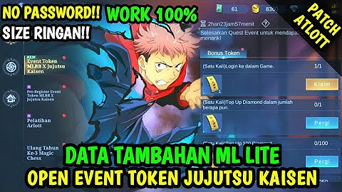 Data Open Event Token Jujutsu Kaisen Patch Arlott | Data ml lite | Data Tambahan ml lite