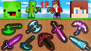 Mikey and JJ SECRET ITEMS Mining Battle in Minecraft ! (Maizen)