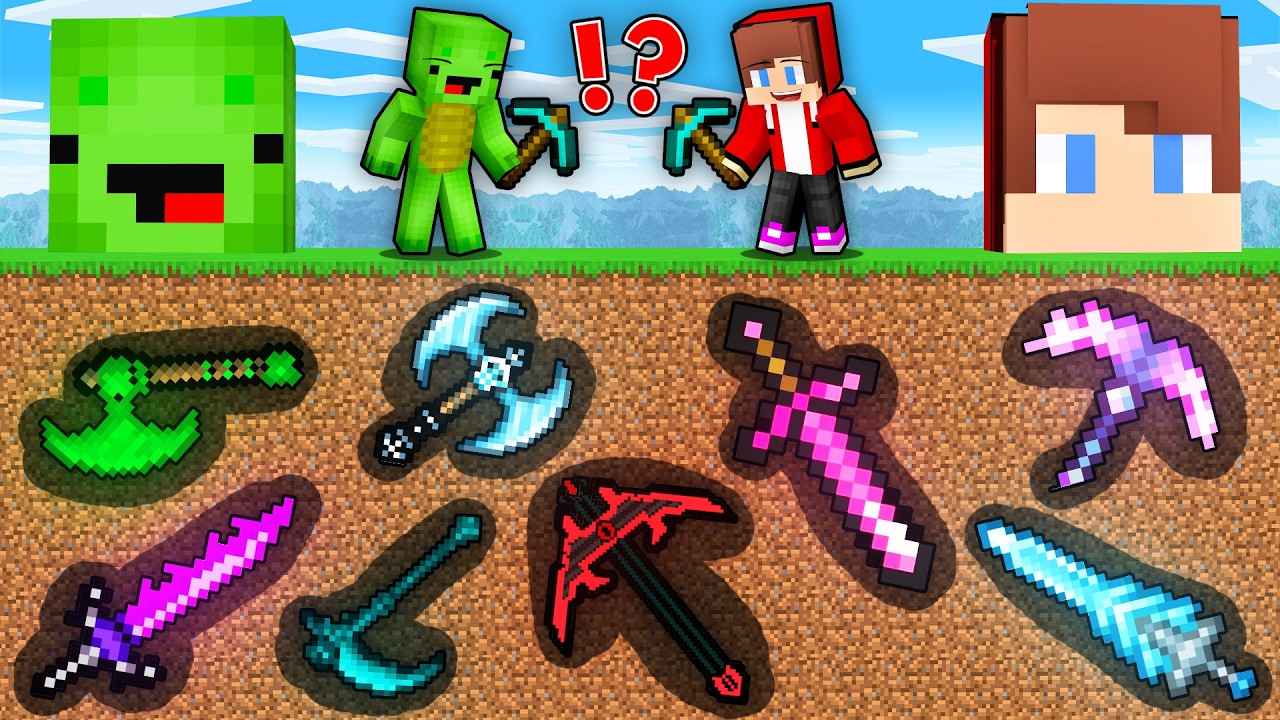 Mikey and JJ SECRET ITEMS Mining Battle in Minecraft ! (Maizen)