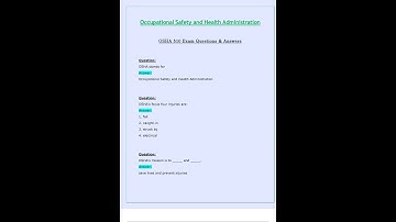 OSHA 510 Exam Questions & Answers Already Passed; Latest Update 2024   2025