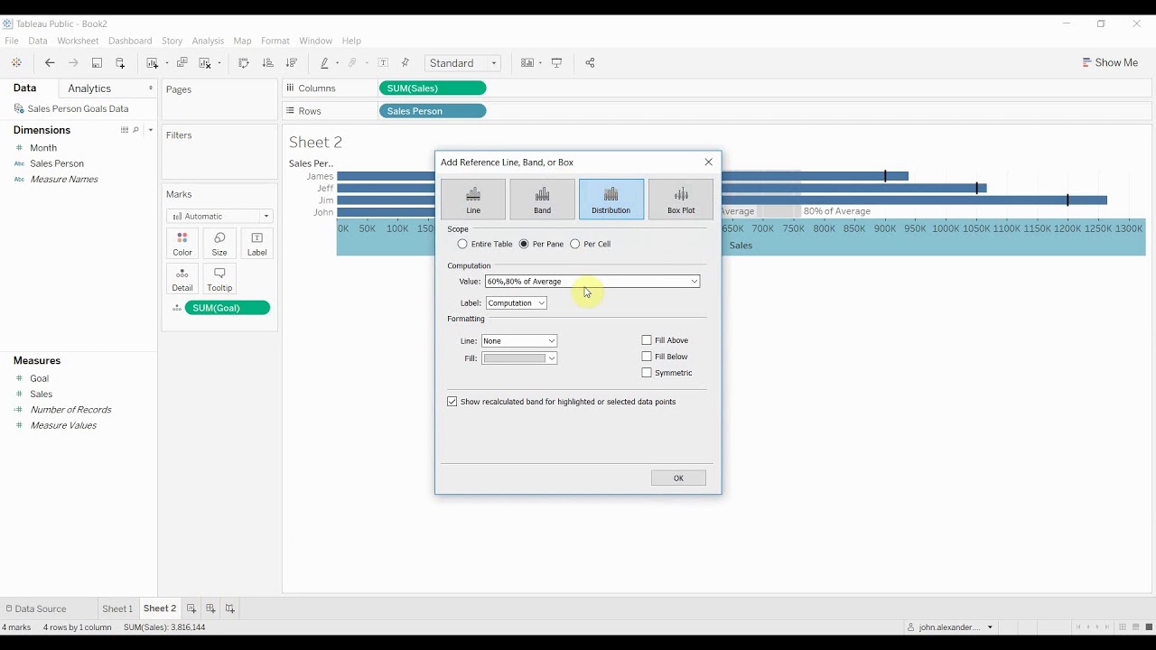 Create Bullet Chart In Tableau