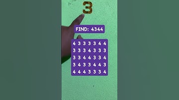 Observation Visual Test: 5 Seconds For You To Spot 4344. Try Your Skills!  #search #puzzle #shorts
