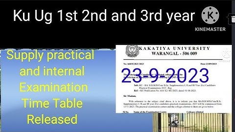 Ku Ug 1st 2nd and 3rd year supplementary practical and internal Examination Time Table Released 2023