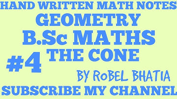 THE CONE / GEOMETRY / B.Sc. MATHS