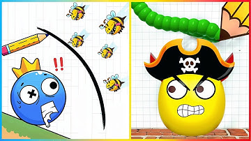 Rainbow Monster Draw to Smash VS Draw to Smash - All Levels SpeedRun Gameplay