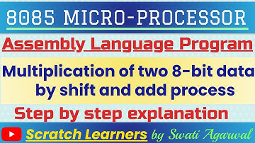 Multiplication in 8085 by shift and add process|Multiplication using add shift method|8085 ALP