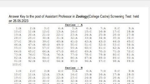 hppsc answerkey Assistant Professor in Zoology | hpssc latest notification |