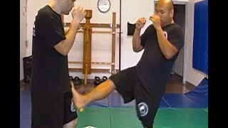 JKD - Basics of the Stomp Kick (Dum Tek) - Jon Jone's Oblique Kick