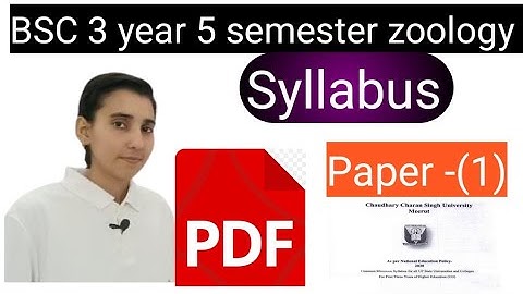 BSC 3 year 5 semester zoology (Paper -1)(Syllabus)NEP according 2020 ccsu university