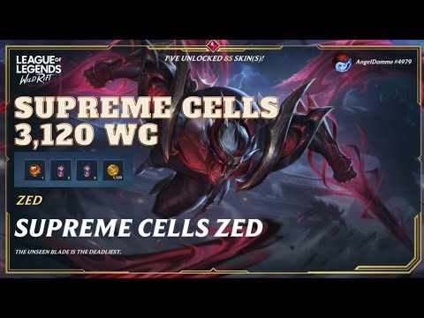 CLAIMING SUPREME CELLS RANDOM SKIN CHEST - 3,120 WILDCORE | WILDRIFT SKIN - ZED @AngelDommeX