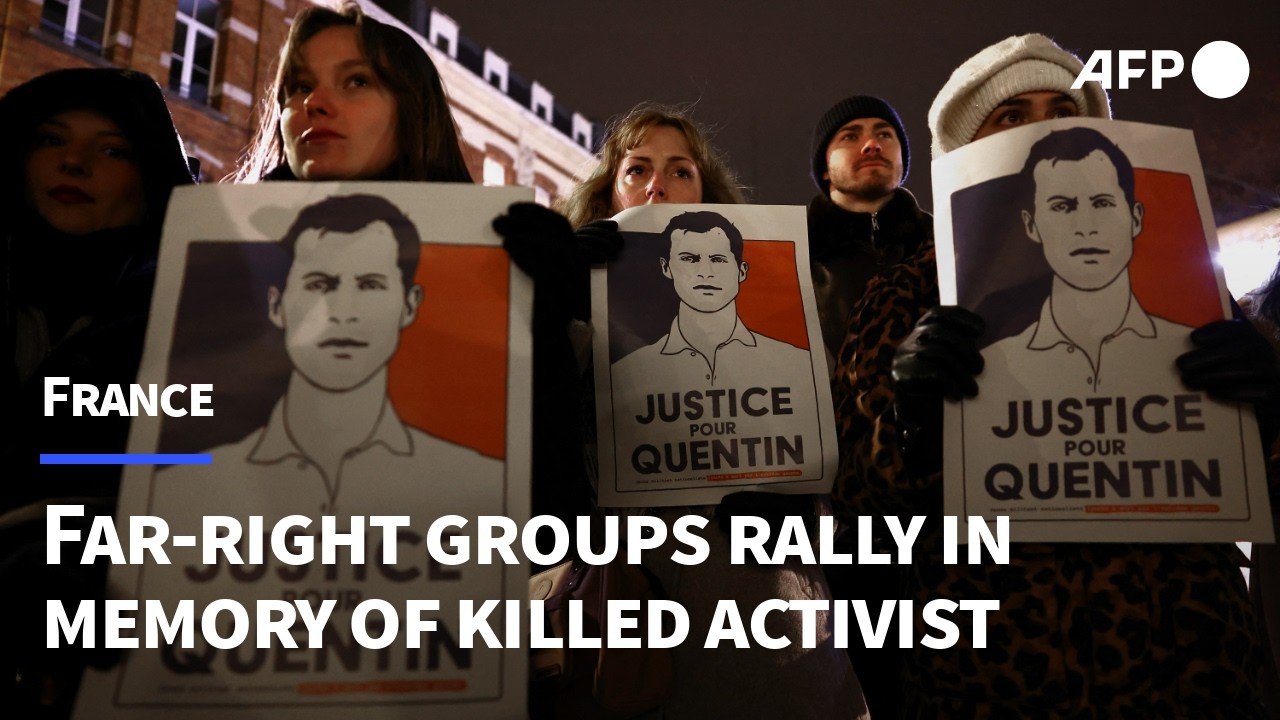 Far‑right groups rally in Lille to honour nationalist activist Quentin Deranque | AFP
