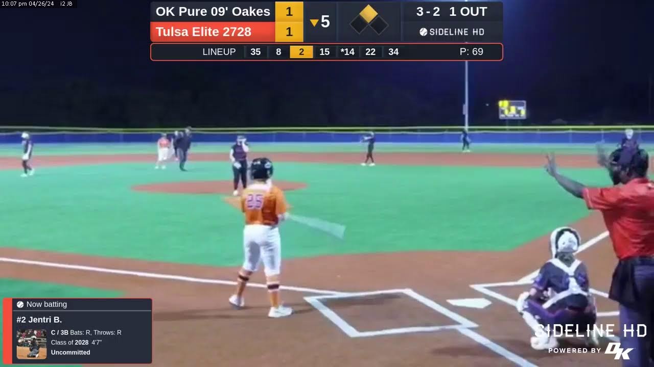 14U Oklahoma Pure 09' Oakes vs Tulsa Elite 27/28 (2024.04.26)