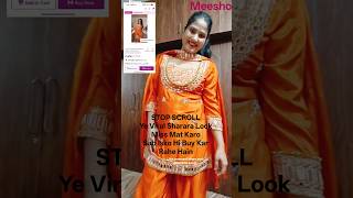 Orange Sharara Look Viral Mirror Work Suit Trending Fashion Viral Outfit #shorts#fashion #meesho