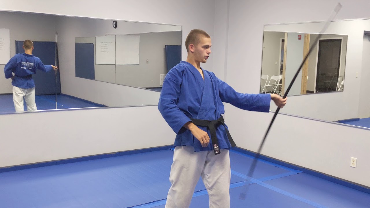 JGMAA Bo Staff Techniques Spin Behind the Back YouTube