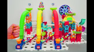 Rainbow Balls in Vtech Marble Run Race ASMR Combination | Colored Pop Tubes