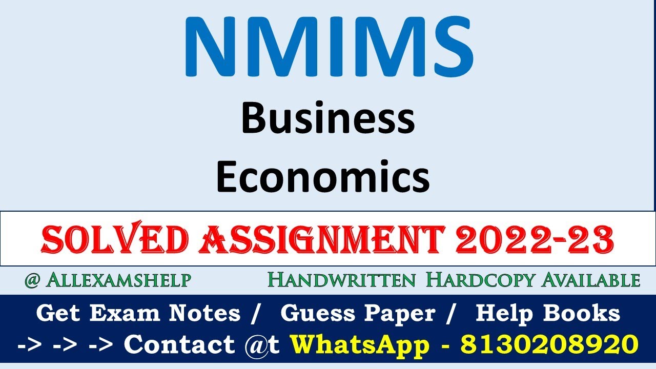 nmims assignment business economics