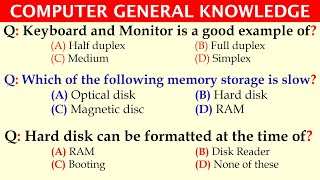 Computer Quiz | Computer GK | Basic Computer General Knowledge Questions and Answers | Computer MCQ
