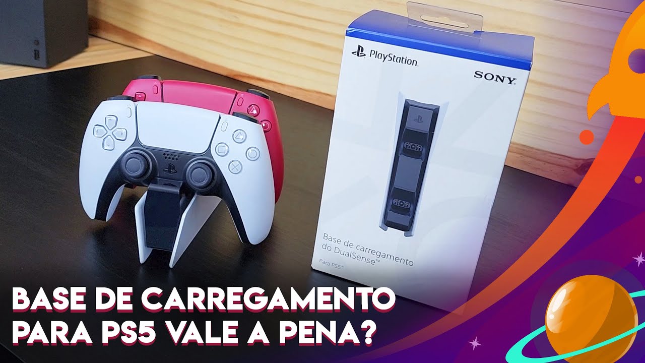 Base Dupla Para Carregar Controle PS5 Honcam - Escorrega o Preço