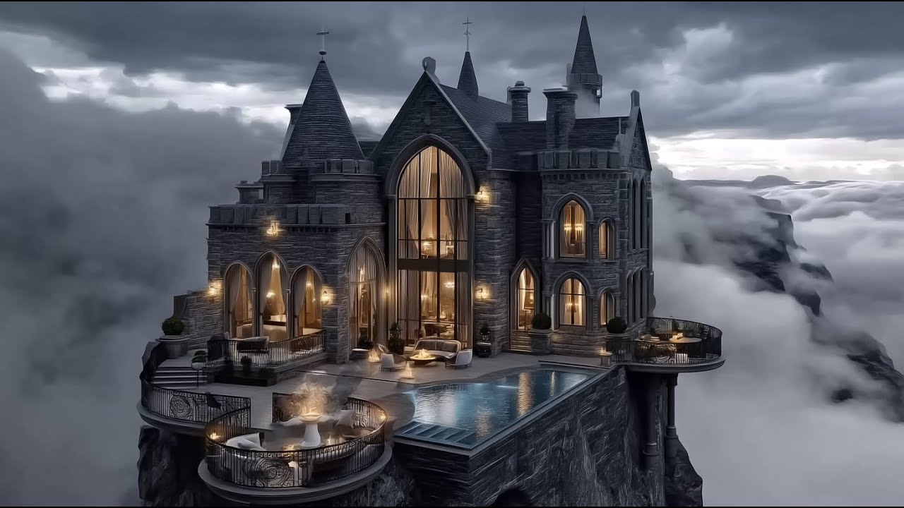 Потрясающий готический замок на краю обрыва – экскурсия по роскошному особняку Misty Luxury Mansi...