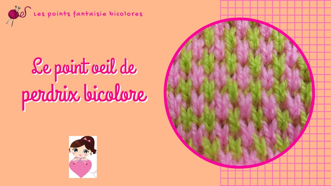 Apprendre à tricoter le point oeil de perdrix bicolore