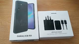 Samsung Galaxy A36 5G (Black) and Original Charger Unboxing, Hands-on & First Impression | Review
