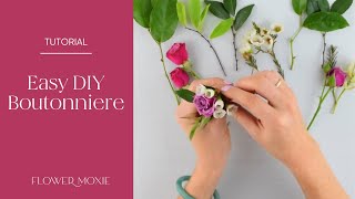 EASY DIY Boutonniere by Flower Moxie  ~SUPER FAST TUTORIAL~