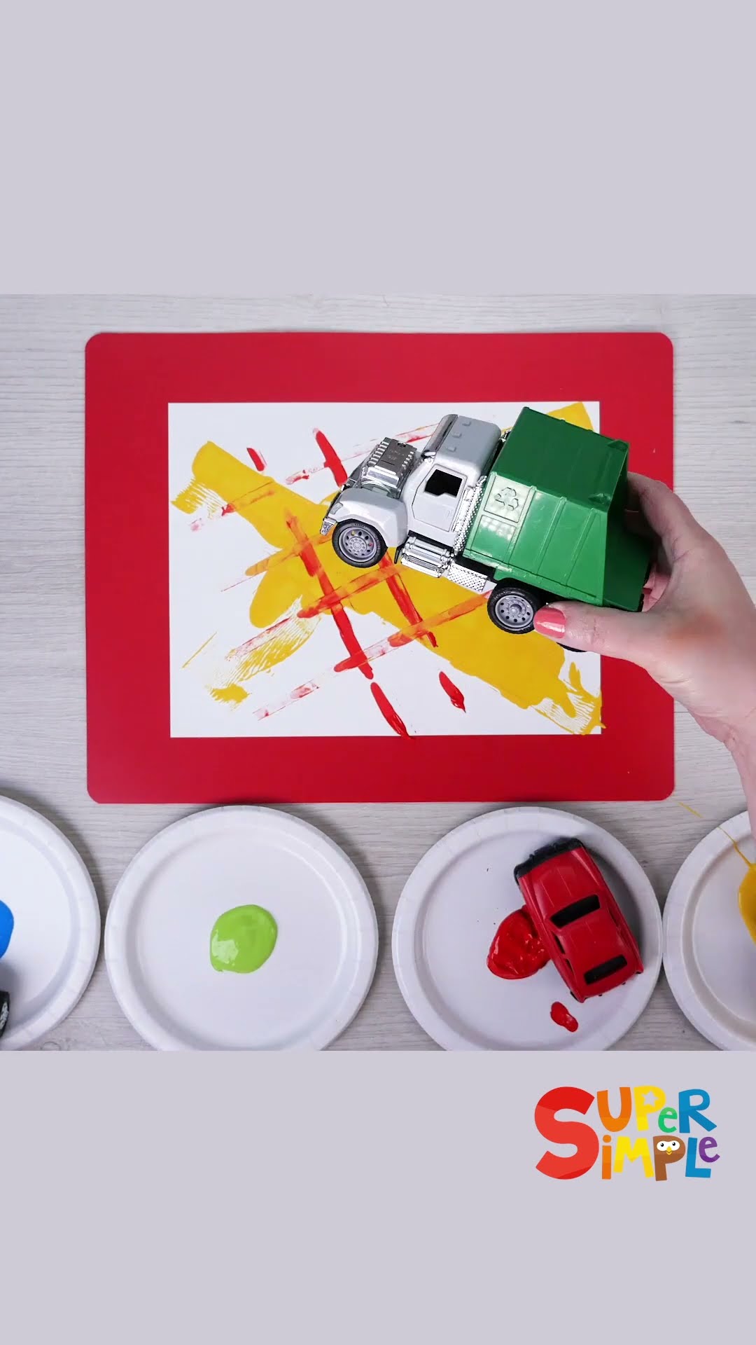 Car Tracks Craft #kidscrafts #supersimplecrafts #toycars #shorts