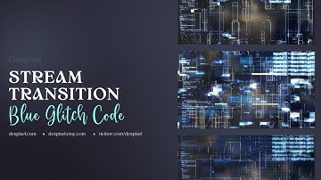 Matte Stream Transition - Blue Glitch Code | Cyberpunk Stinger for Twitch & OBS