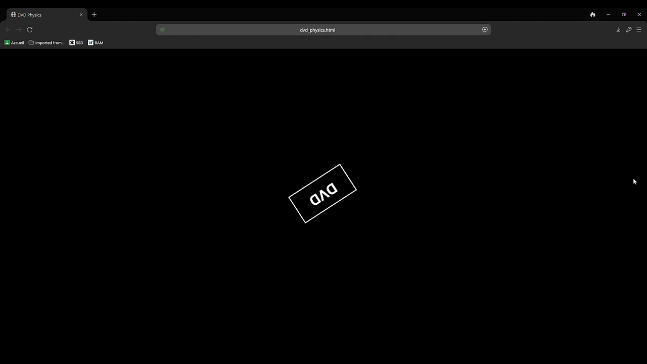 DVD bouncing screen replicating with real physics in html (open source in desc)