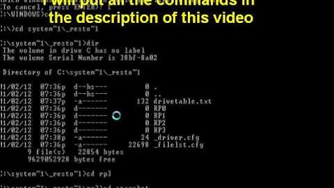 System Restore using Windows XP recovery console