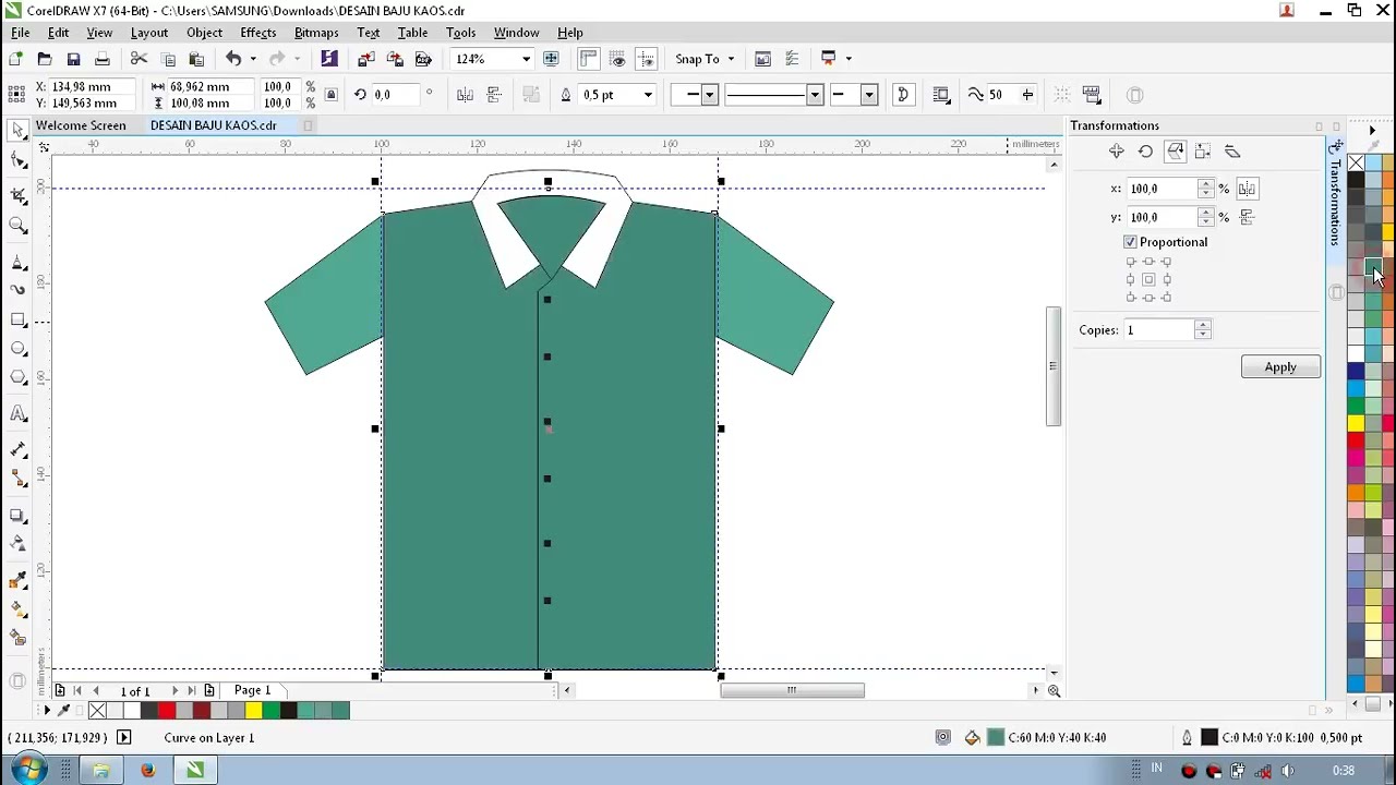 Mendesain Baju Kemeja Menggunakan CorelDraw YouTube