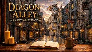 Harry Potter Diagon Alley Rainy Ambience | Cozy Rain Sounds for Studying & Reading