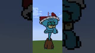Squidward Minecraft Timelapse #minecraft #pixelart #christmas #shorts