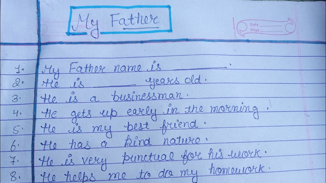 my father essay for class 9