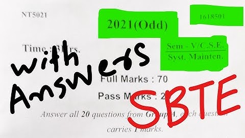 cse 5th sem sm 2022 previous year || sbte system maintenance 2021