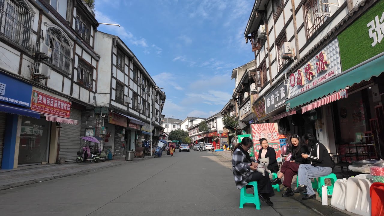 4K Прогулка по Аопин Таун: Реальная жизнь рядом с Чэнду | Живые улицы Китая