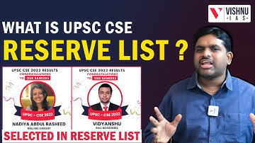 What is Reserve List? Who Qualifies in the Reserve List? Why it is Released? Explained by Vishnu Sir