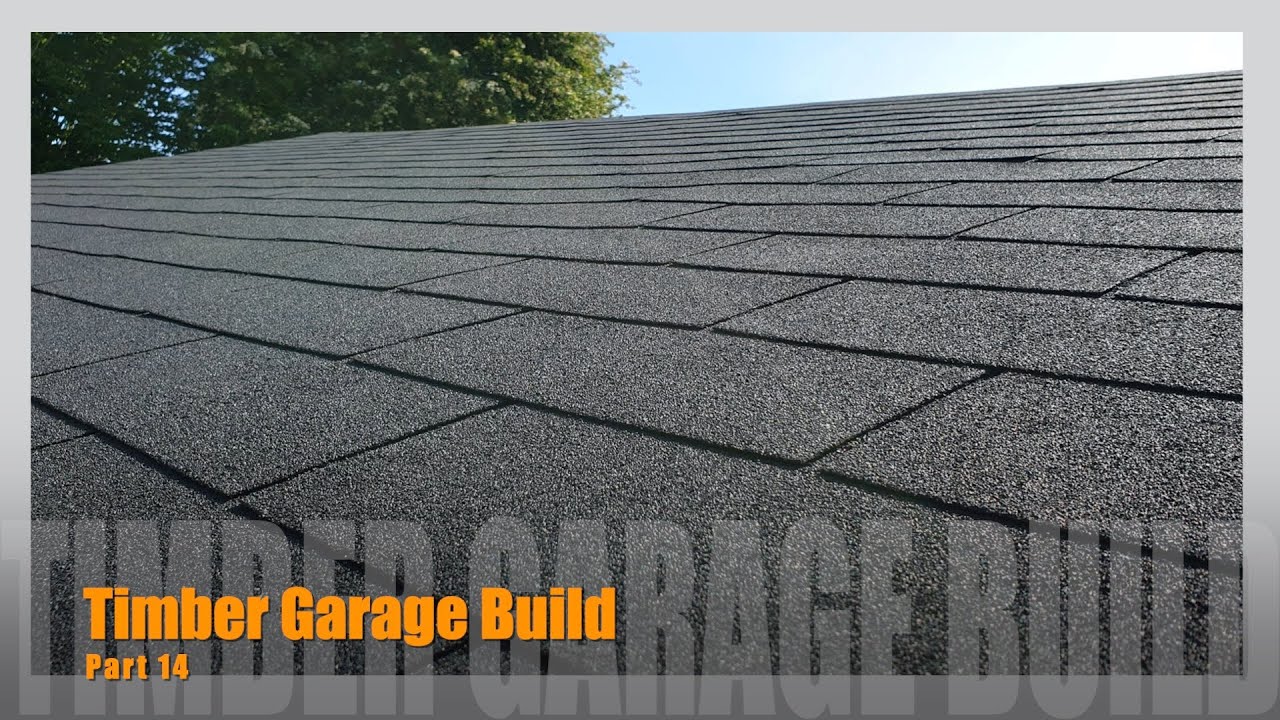 One man DIY Double Timber Garage Build part 14 - 3 tab shingle installation - roof finished.